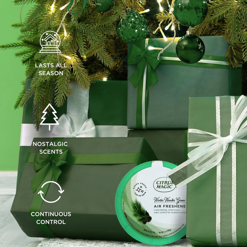 Citrus Magic Holiday Odor Absorbing Solid Air Freshener, Winter Wonder Green, 7-Ounce, Pack of 3 - Image 5